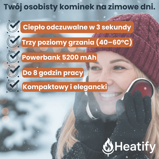 Heatify™ Kieszonkowy Ogrzewacz do Rąk / Powerbank